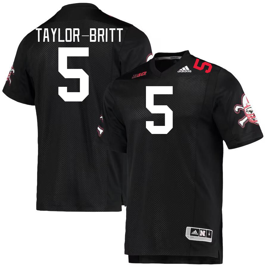 #5 Cam Taylor-Britt Nebraska Cornhuskers Jerseys Football Stitched-Black